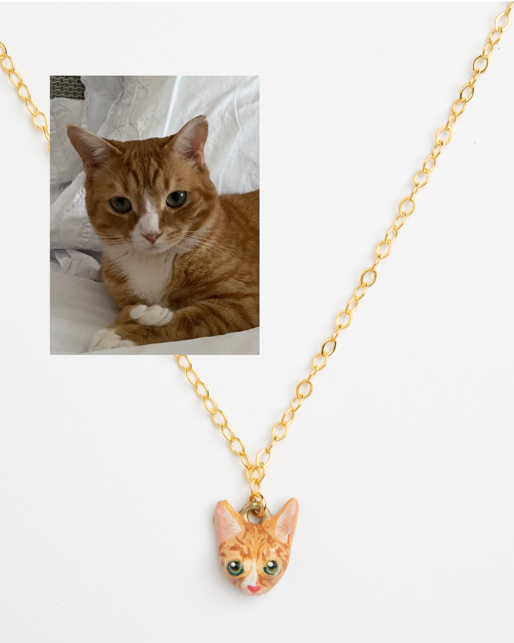 *CUSTOM* Pet Portrait Necklace in Gold