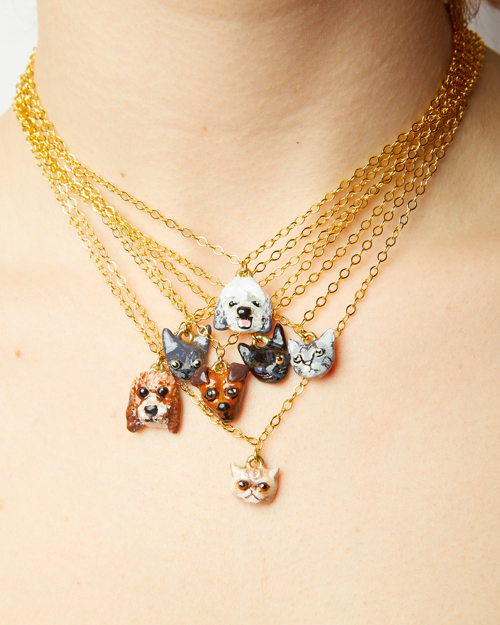 *CUSTOM* Pet Portrait Necklace in Gold