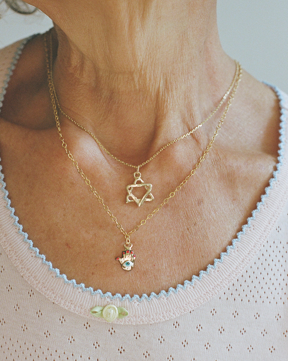 Lil' Hamsa Necklace in 14k Gold