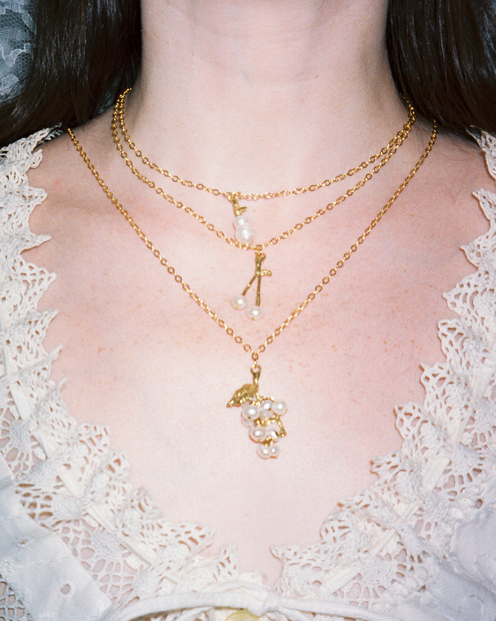 Grape Pearl Pendant Necklace